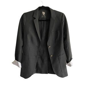 Aritzia Talula Wool Boyfriend Blazer Jacket Charcoal Grey 2